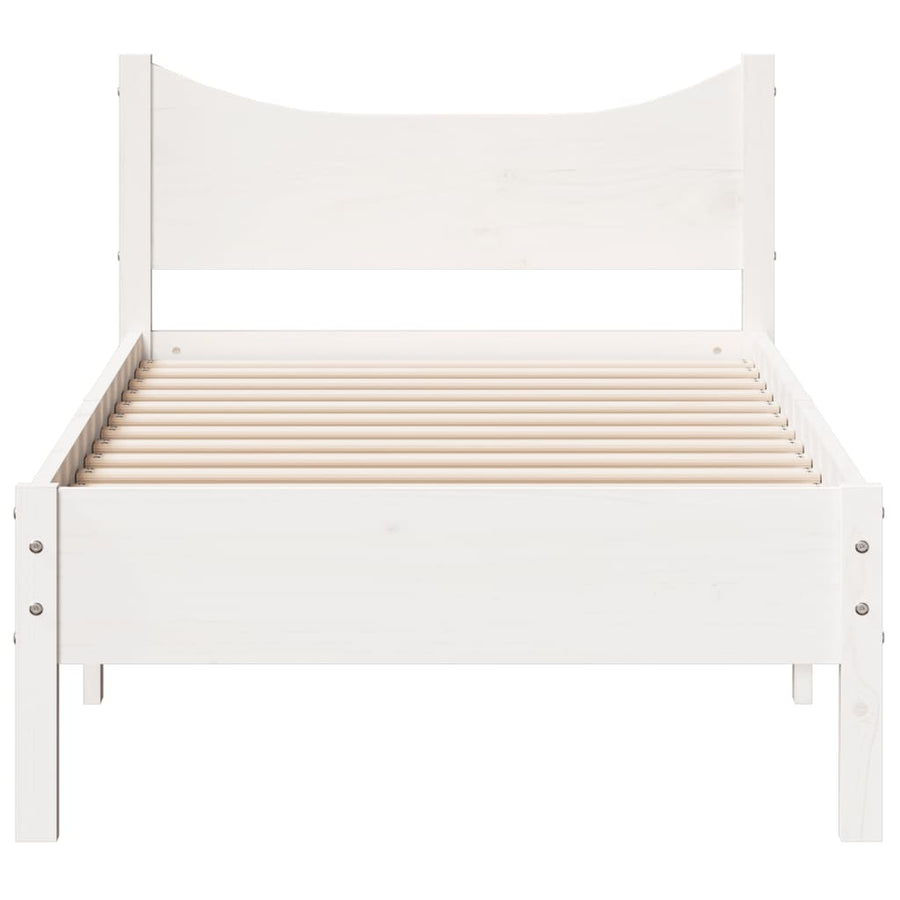 Bedframe massief grenenhout wit 75x190 cm 75 x 190 cm Wit