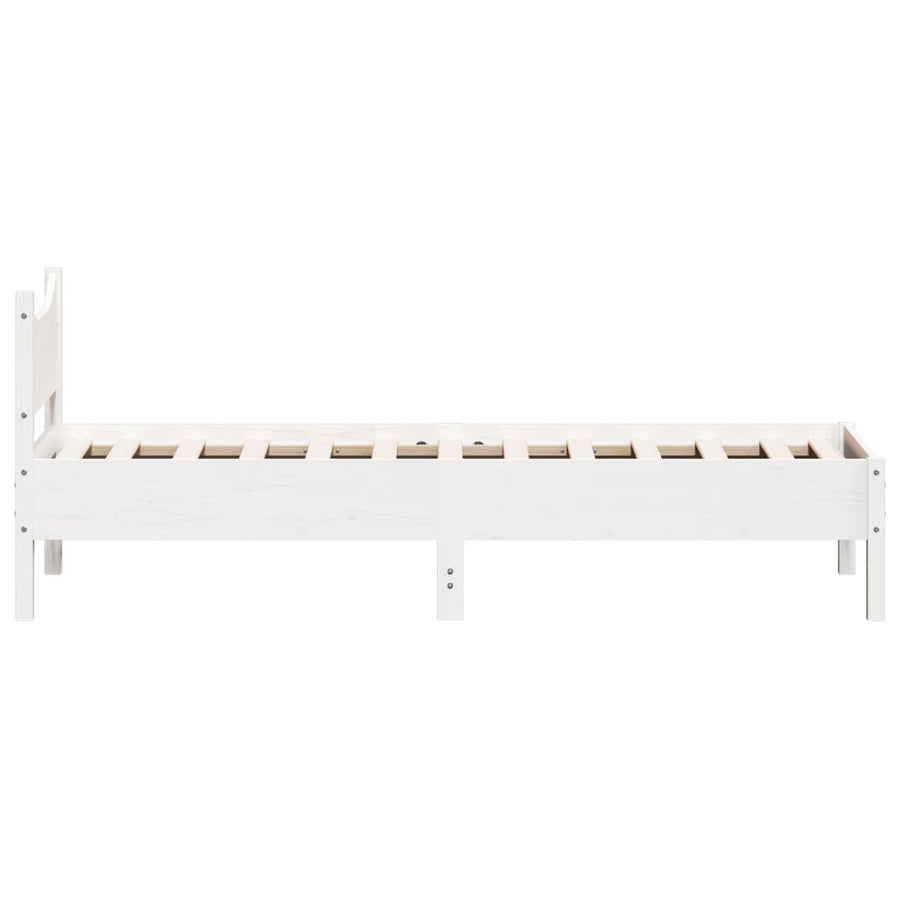 Bedframe massief grenenhout wit 75x190 cm 75 x 190 cm Wit