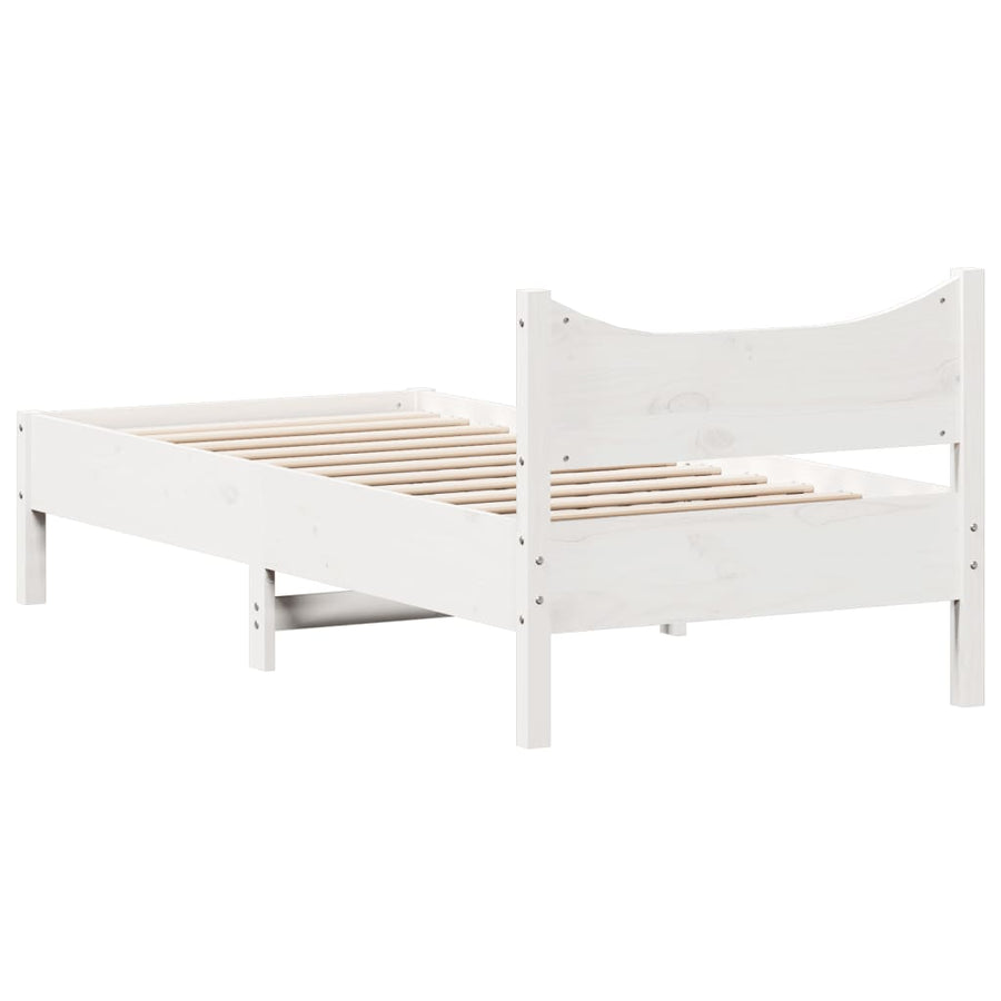 Bedframe massief grenenhout wit 75x190 cm 75 x 190 cm Wit
