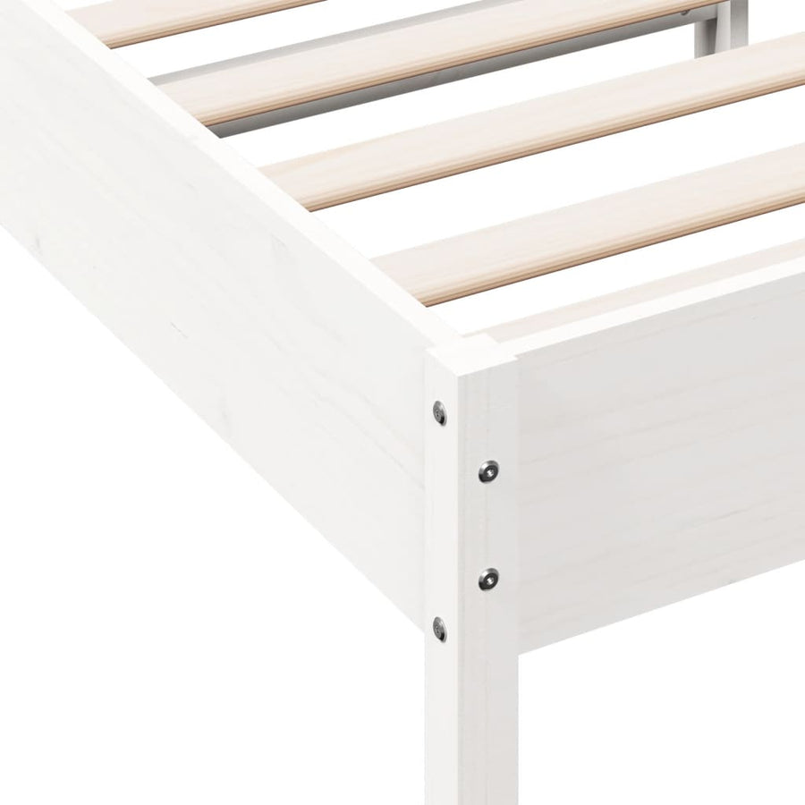 Bedframe massief grenenhout wit 75x190 cm 75 x 190 cm Wit