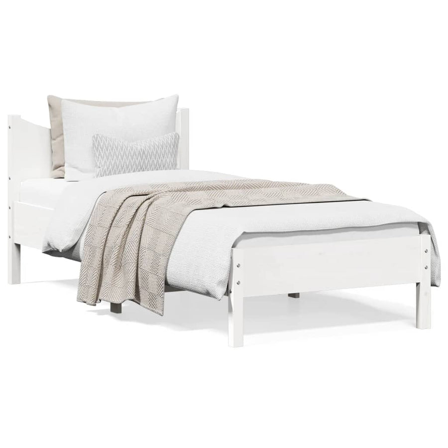 Bedframe massief grenenhout wit 75x190 cm 75 x 190 cm Wit
