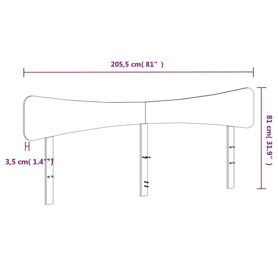 Hoofdbord 200 Cm Massief Grenenhout
