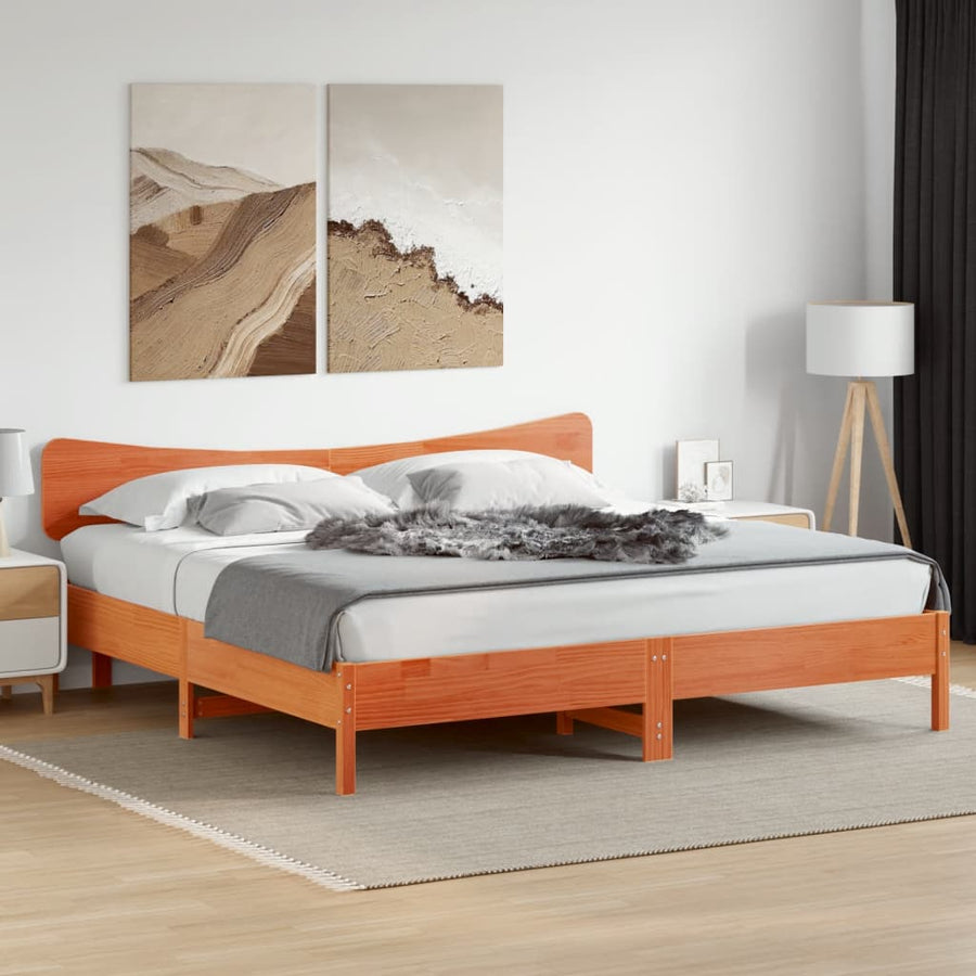 Hoofdbord 180 cm massief grenenhout wasbruin