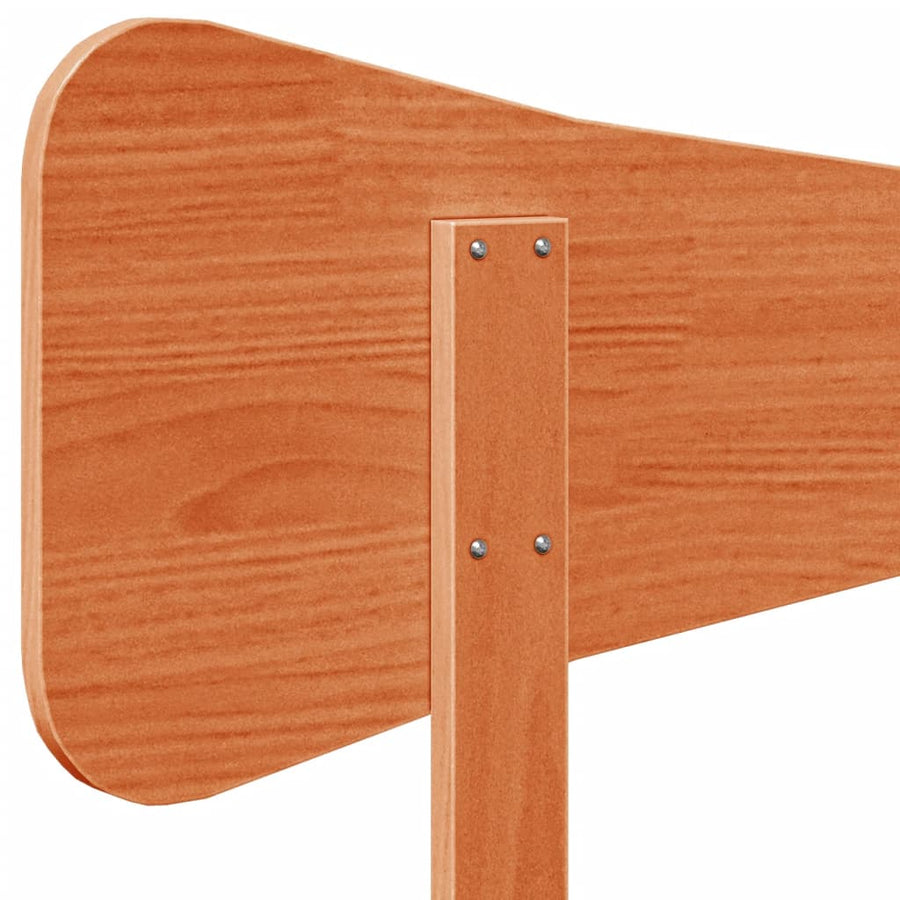 Hoofdbord 140 cm massief grenenhout wasbruin