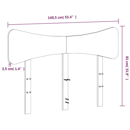 Hoofdbord 135 Cm Massief Grenenhout