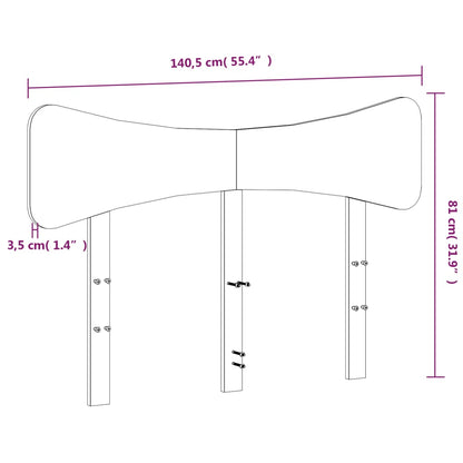 Hoofdbord 135 cm massief grenenhout wit