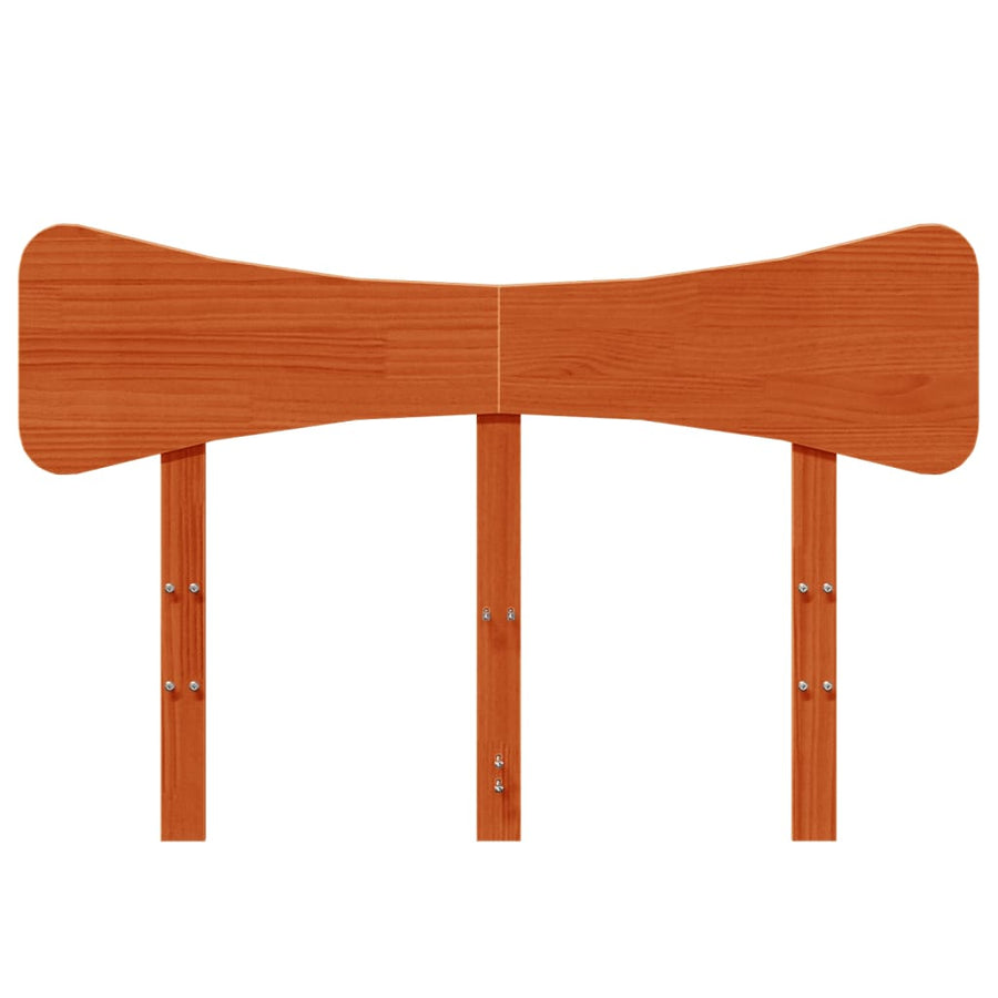 Hoofdbord 135 cm massief grenenhout wasbruin