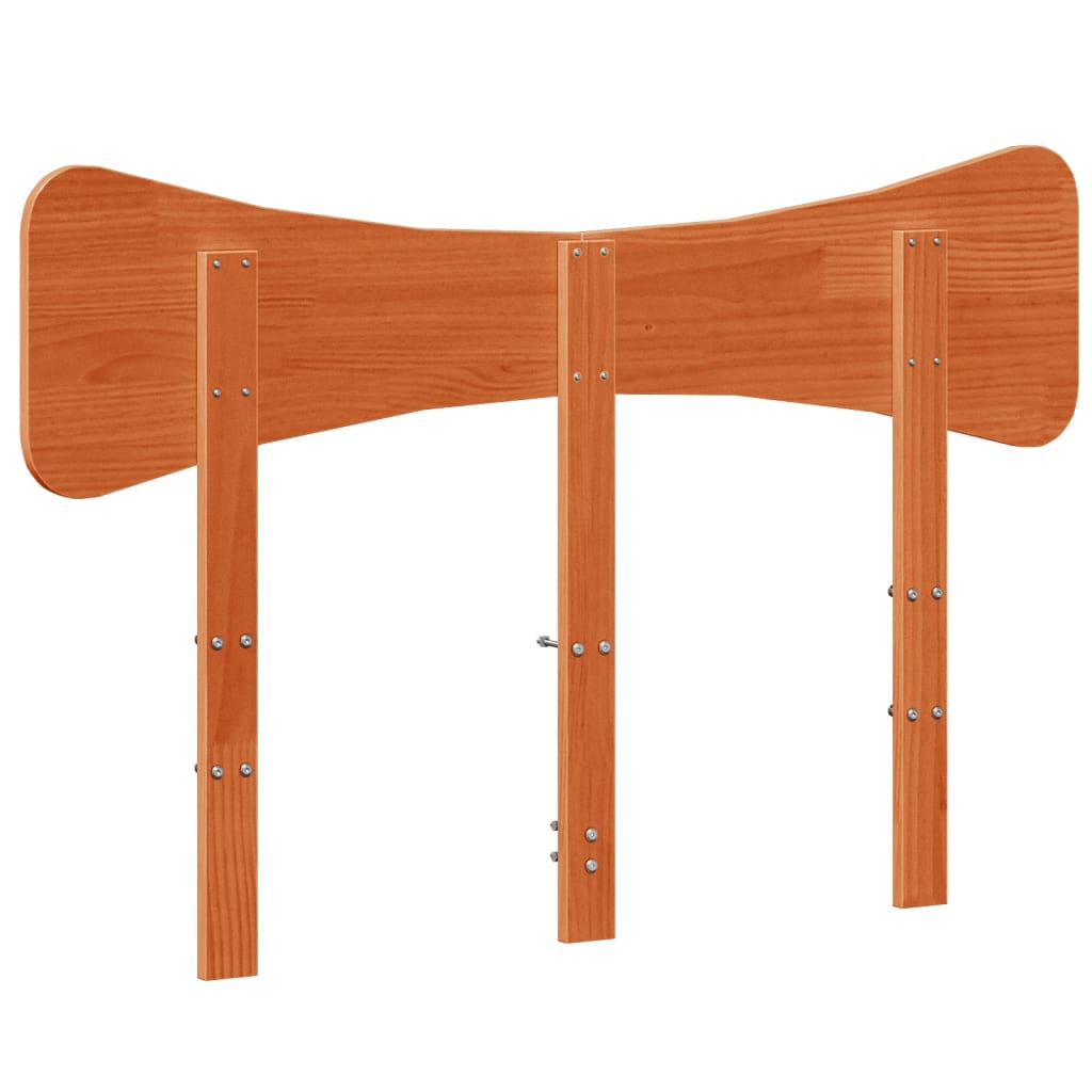 Hoofdbord 135 cm massief grenenhout wasbruin