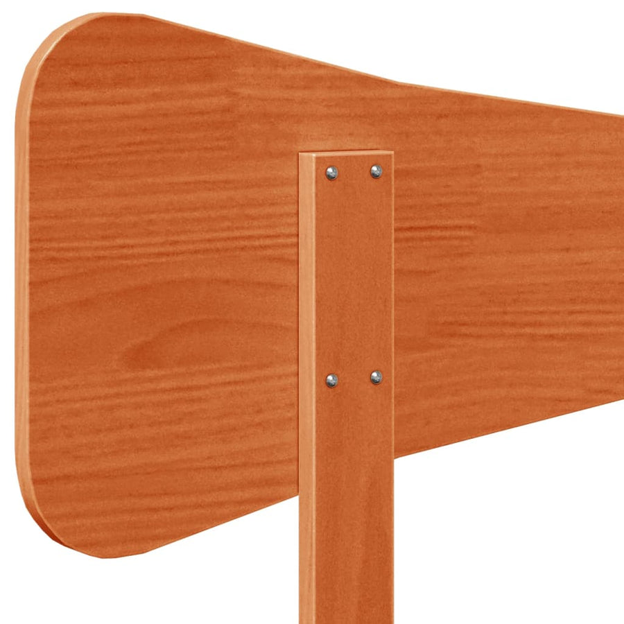 Hoofdbord 135 cm massief grenenhout wasbruin