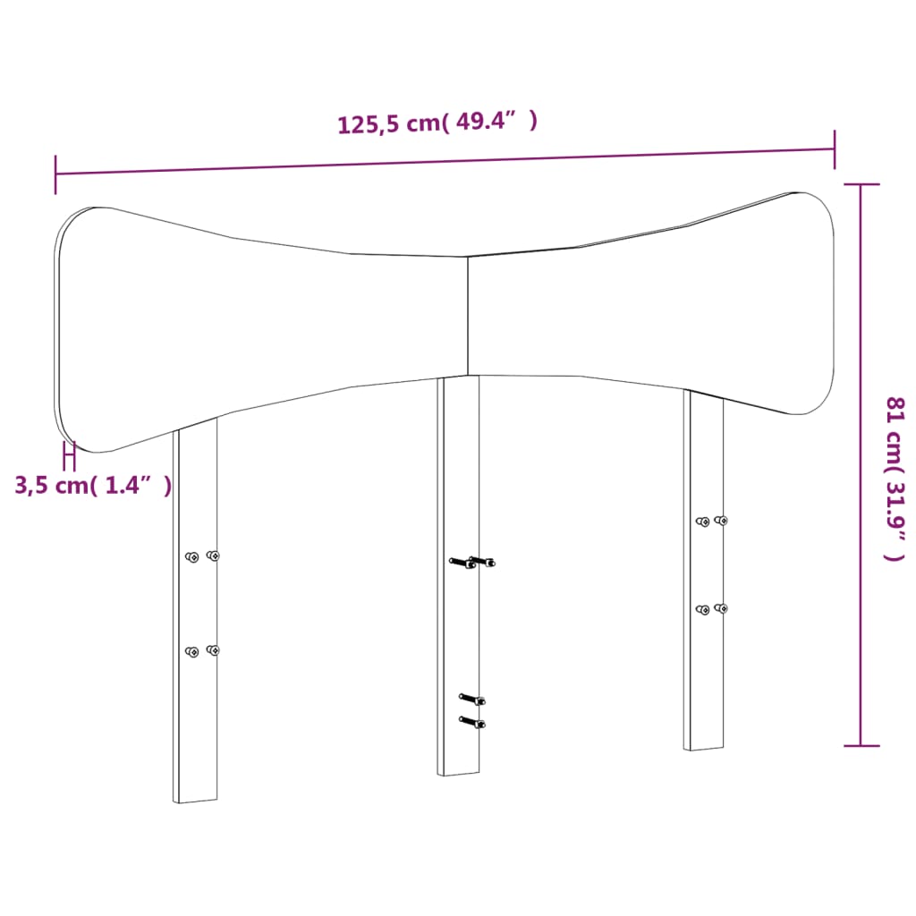 Hoofdbord 120 Cm Massief Grenenhout