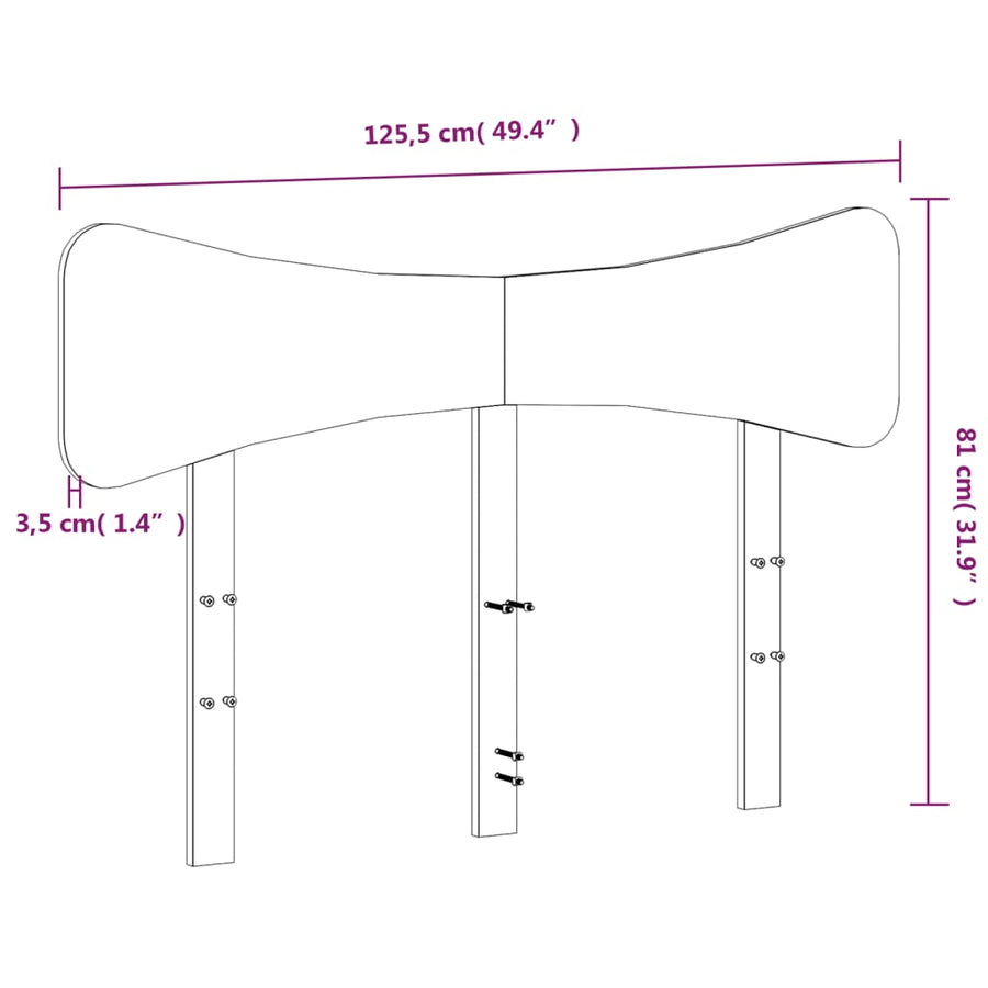 Hoofdbord 120 Cm Massief Grenenhout