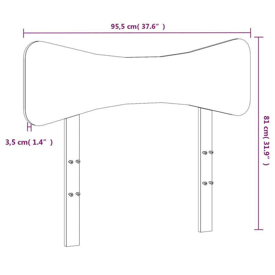 Hoofdbord Massief Grenenhout 90 cm
