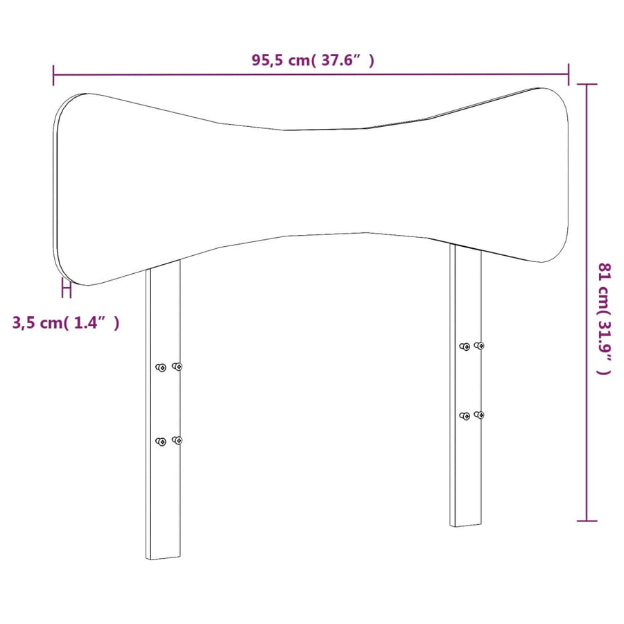 Hoofdbord 90 cm massief grenenhout wit