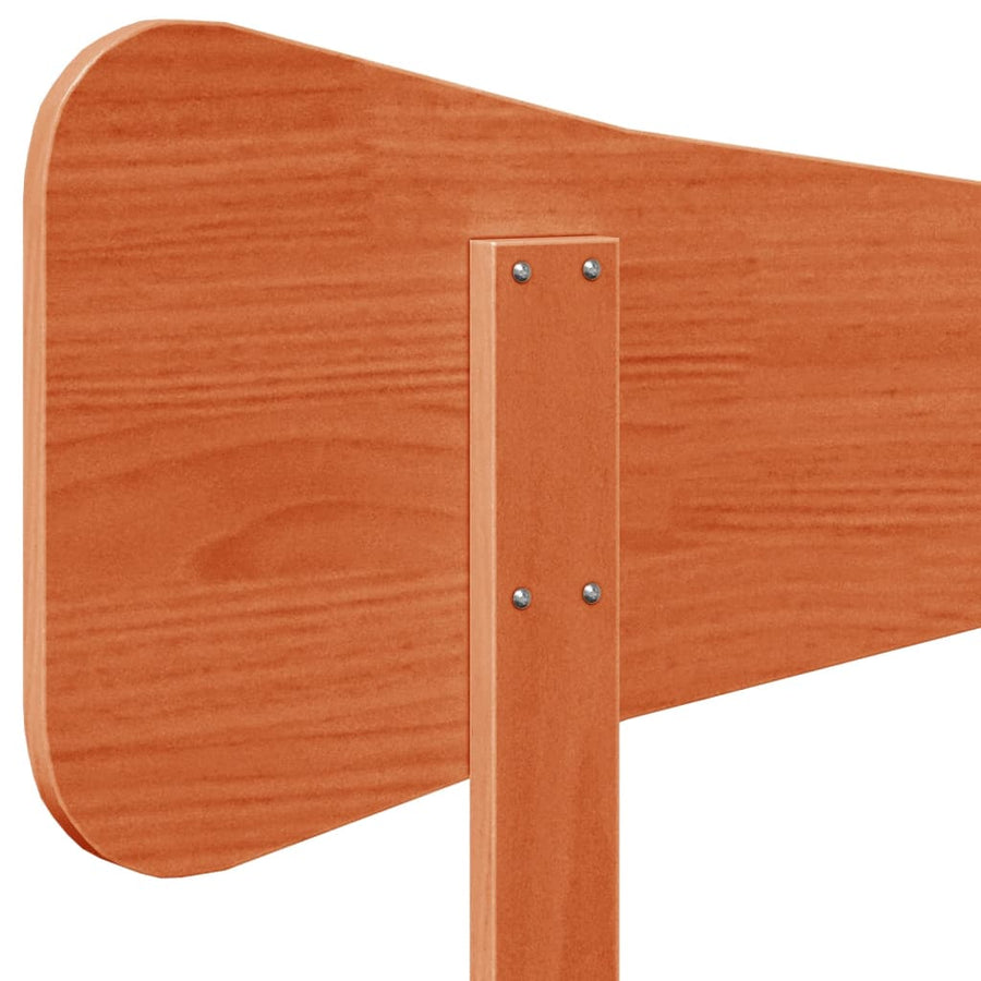 Hoofdbord 75 cm massief grenenhout wasbruin
