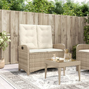 Tuinbankje poly rattan verstelbaar beige