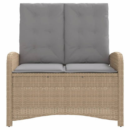 Tuinbankje Verstelbaar Met Kussens Poly Rattan Beige