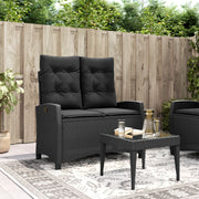 Tuinbank poly rattan verstelbaar zwart