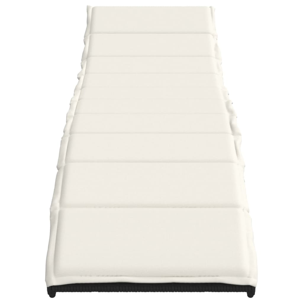 Ligbed Met Kussen 55X199X50 Cm Poly Rattan Zwart