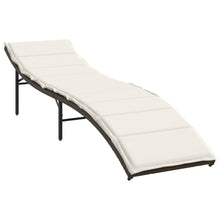 Ligbed Met Kussen 55X199X50 Cm Poly Rattan Bruin
