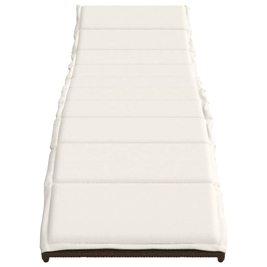 Ligbed Met Kussen 55X199X50 Cm Poly Rattan Bruin