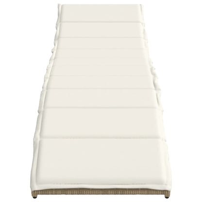 Ligbed Met Kussen 55X199X50 Cm Poly Rattan Beige