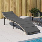 Ligbed 55x199x50 cm poly rattan lichtgrijs