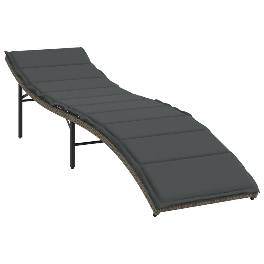 Ligbedden 2 St Met Tafel Poly Rattan Grijs