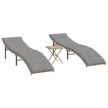 Ligstoelen 2 St Met Tafel Poly Rattan Beige