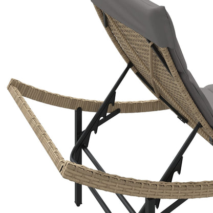 Ligstoelen 2 St Met Tafel Poly Rattan Beige