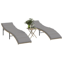 Ligstoelen 2 St Met Tafel Poly Rattan Beige