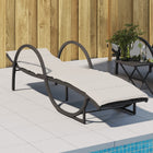 Sun Lounger with Cushion 60x199x42 cm Poly Rattan Black