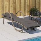 Sun lounger with cushion 60x199x42 cm poly rattan grey