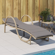 Ligbed 60x199x42 cm poly rattan beige met kussen