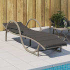 Sunlounger with cushion 60x199x42 cm poly rattan light grey