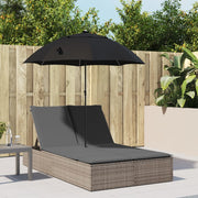 Ligbed 2-persoons poly rattan grijs 200x164x176 cm