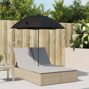 Ligbed 2-persoons poly rattan beige 200x164x176 cm