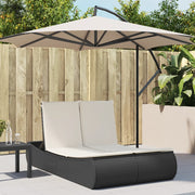Ligbed 2-persoons poly rattan zwart 110x200x75 cm