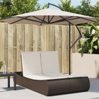 Sun lounger 2-person with cushions poly rattan brown