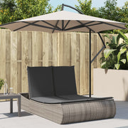 Ligbed 2-persoons poly rattan grijs 110x200x75 cm