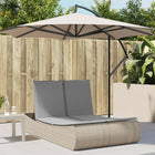 Ligbed 2-persoons poly rattan beige 110x200x75 cm