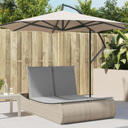 Ligbed 2-persoons poly rattan beige 110x200x75 cm