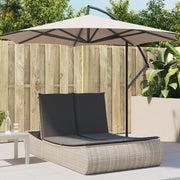 Ligbed 2-persoons poly rattan lichtgrijs 110x200x75 cm