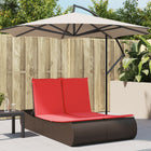 Ligbed 2-persoons poly rattan bruin