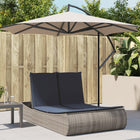 Ligbed 2-persoons poly rattan grijs