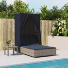 Ligbed tweepersoons poly rattan grijs 197x104 cm