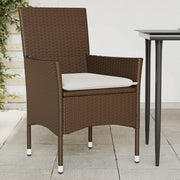 Garden chairs 2 pcs with cushions poly rattan brown