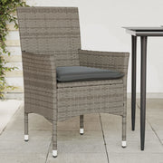 Garden chairs 2 pcs with cushions poly rattan grey
