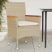 Tuinstoelen 2 st poly rattan beige 53x61x83 cm