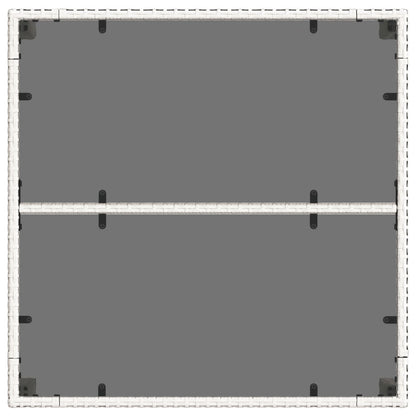 Tuintafel met glazen blad 90x90x75 cm poly rattan wit