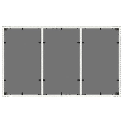 Tuintafel met glazen blad 150x90x75 cm poly rattan wit